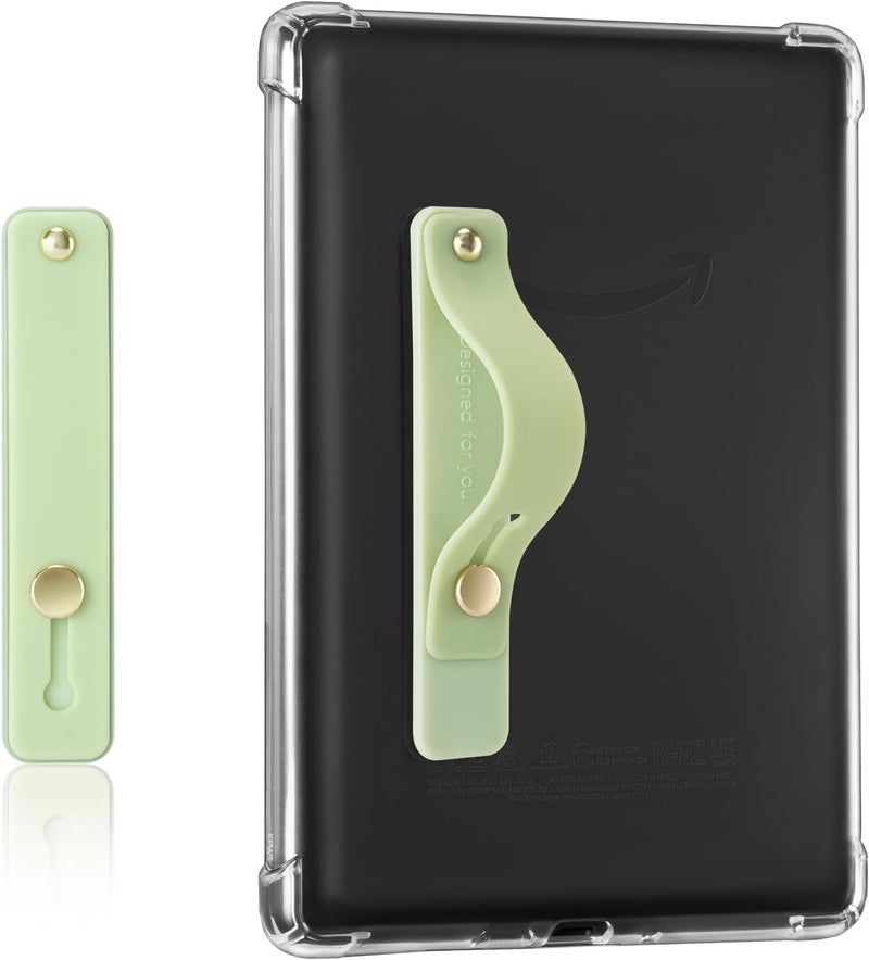 CoBak Hand Strap Holder for Kindle/Tablet - Lightweight TPU One-Handed Grip with Strong Stick, Stand for Phone, Adjustable Tightness for Kindle/Kobo/Voyaga/Lenovo/Sony E-Book Tablet, Matcha - Image 1